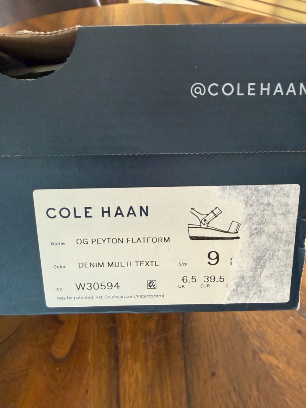 Cole Haan Denim Blue Leather-Trim Strappy Sandals - Picture 6 of 6
